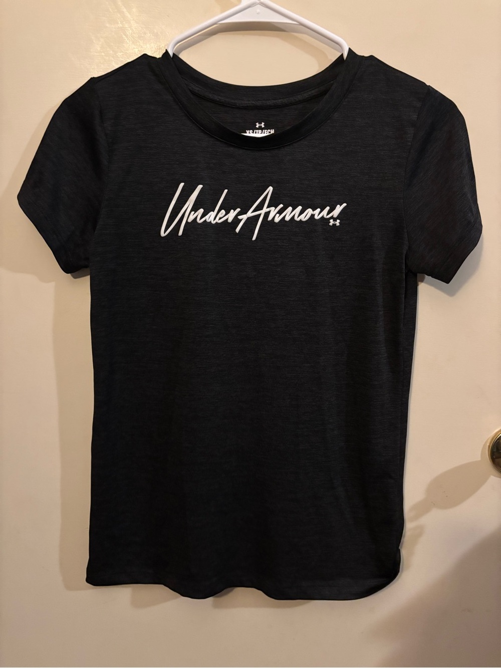 Under Armour Black Short Sleeve Script Logo Tee